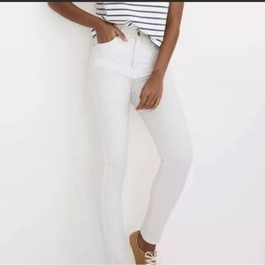New Madewell  White 10” High-Rise Skinny Jeans-Size 23 with Magic Pockets